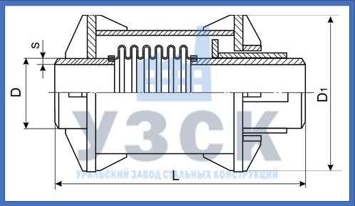 Чертёж компенсатора сильфонного 1КСО в {{in_city}}